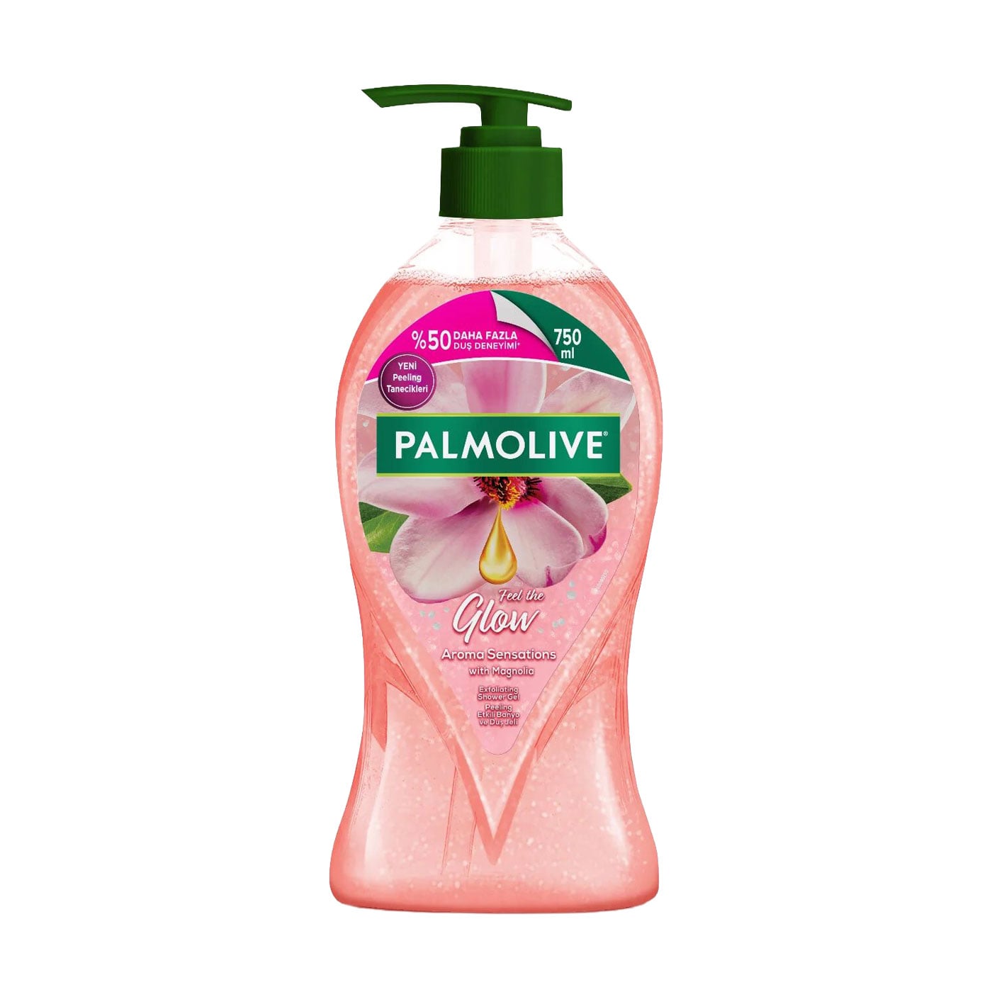 Гель для душу Palmolive Aroma Sensations Feel The Glow Exfoliating Shower Gel жіночий, з сіллю Мертвого моря та магнолією, 750 мл